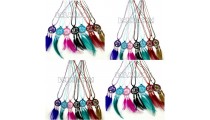 free shipping necklaces pendant dream catcher leather strings